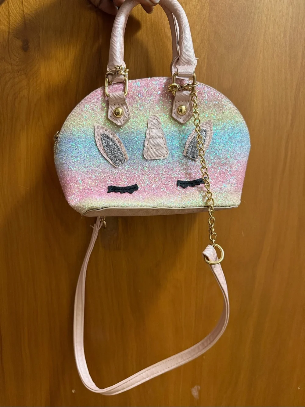 Kids Glitter Unicorn Crossbody Bag - Pink Multicolor